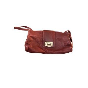 Lesa Wallace Red Leather Clutch Wristlet